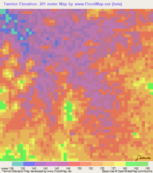 Tamton,Guyana Elevation Map