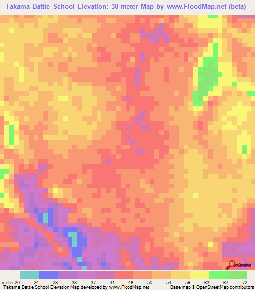 Takama Battle School,Guyana Elevation Map