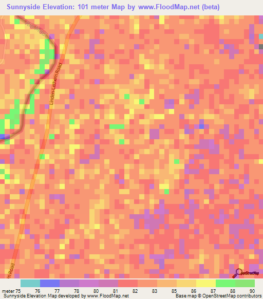 Sunnyside,Guyana Elevation Map