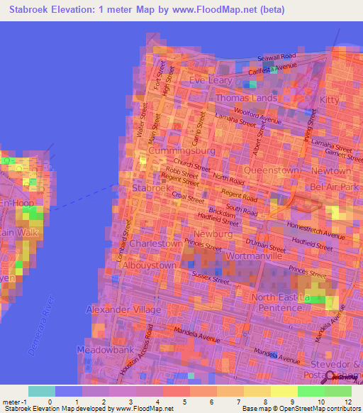 Stabroek,Guyana Elevation Map