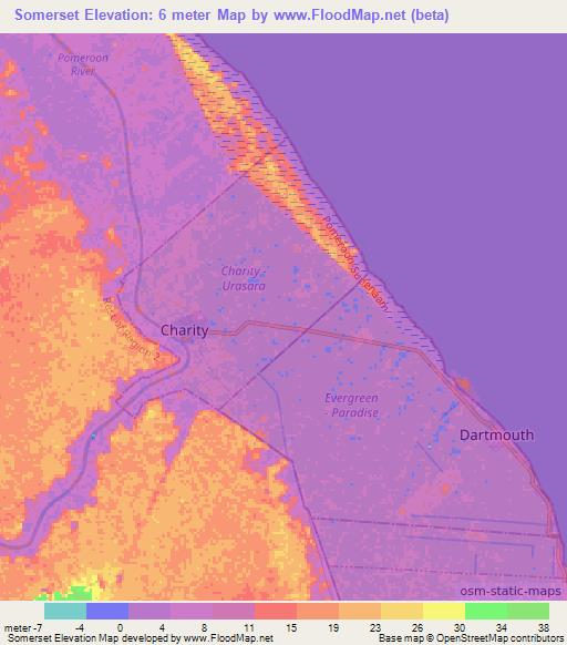 Somerset,Guyana Elevation Map