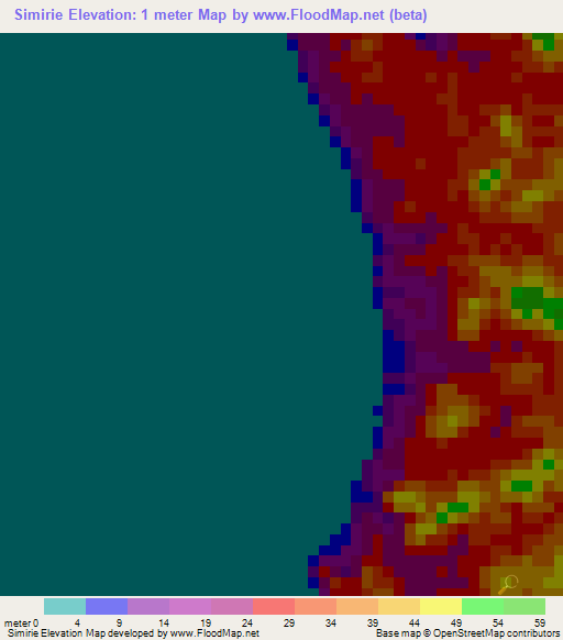 Simirie,Guyana Elevation Map