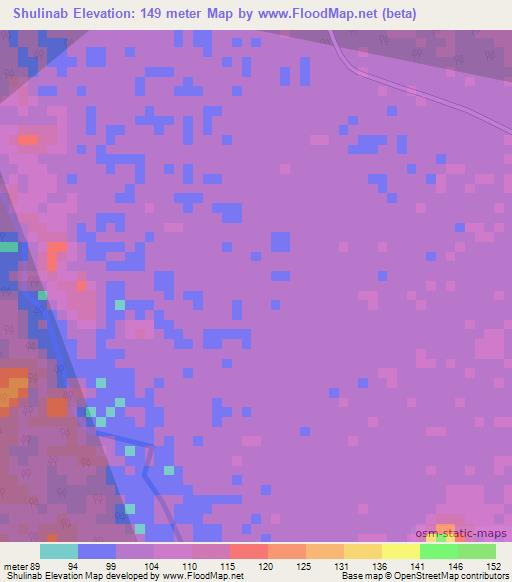 Shulinab,Guyana Elevation Map