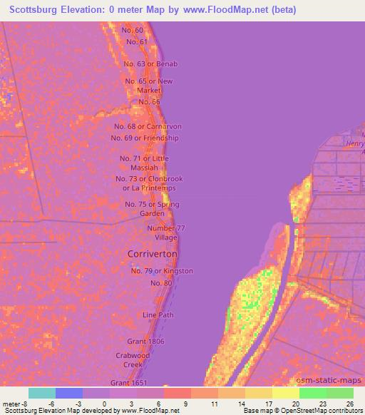 Scottsburg,Guyana Elevation Map