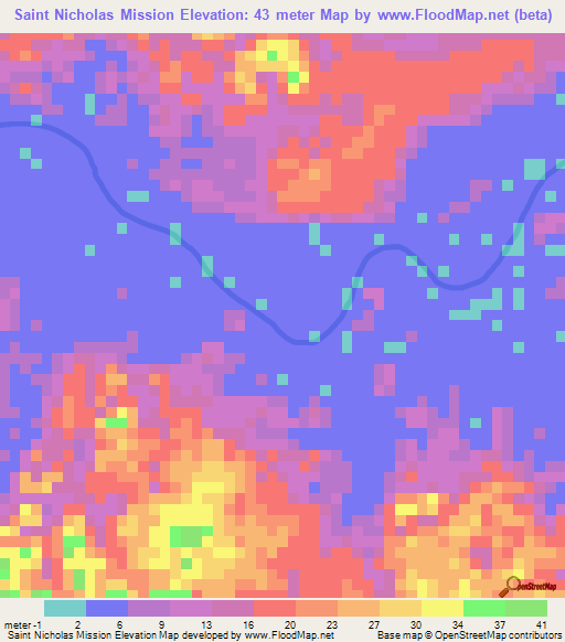 Saint Nicholas Mission,Guyana Elevation Map