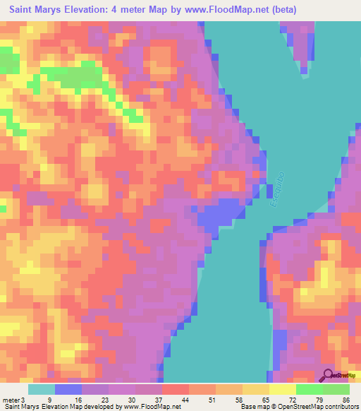 Saint Marys,Guyana Elevation Map