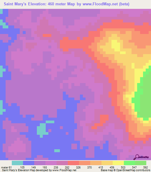 Saint Mary's,Guyana Elevation Map