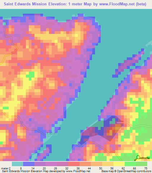 Saint Edwards Mission,Guyana Elevation Map