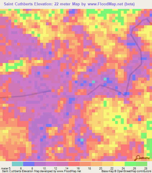 Saint Cuthberts,Guyana Elevation Map