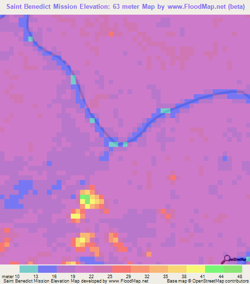 Saint Benedict Mission,Guyana Elevation Map