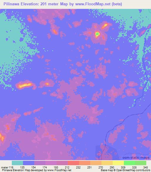 Pilinawa,Guyana Elevation Map