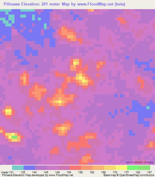 Pilinawa,Guyana Elevation Map