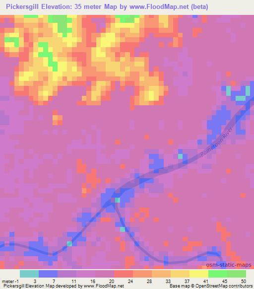 Pickersgill,Guyana Elevation Map