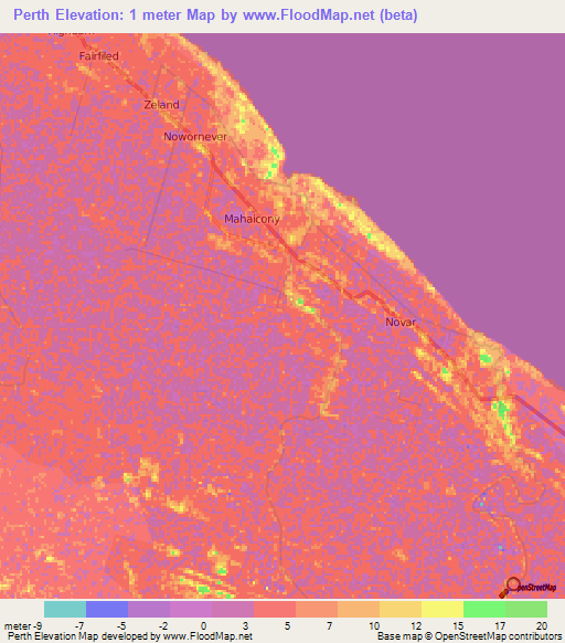 Perth,Guyana Elevation Map