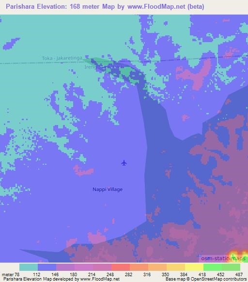 Parishara,Guyana Elevation Map