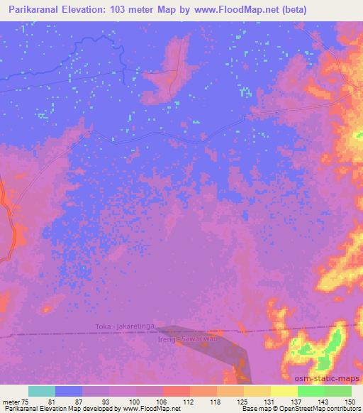 Parikaranal,Guyana Elevation Map