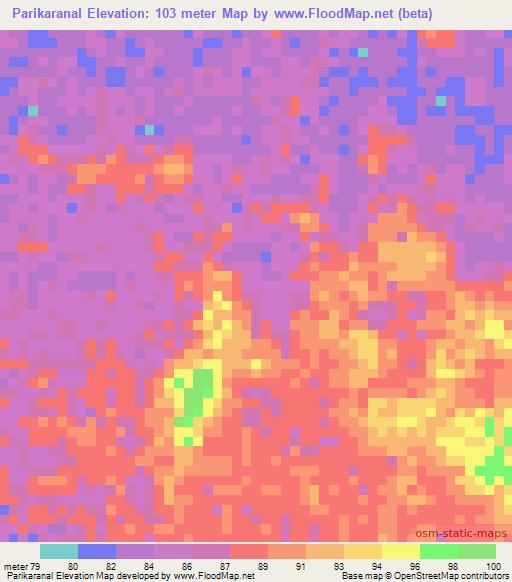Parikaranal,Guyana Elevation Map