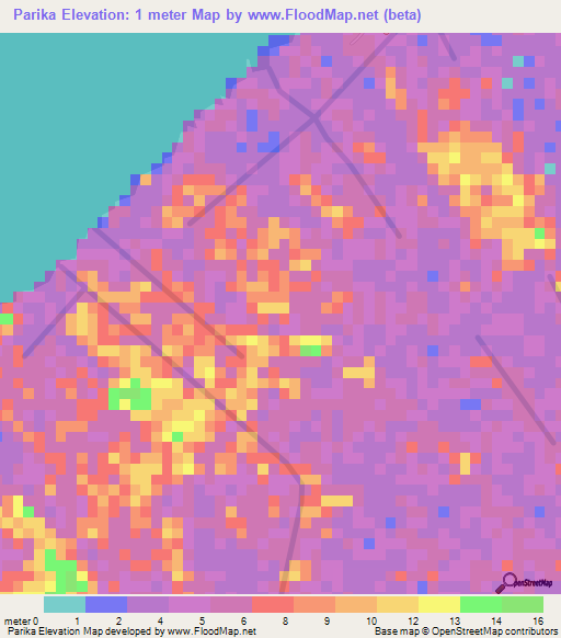 Parika,Guyana Elevation Map