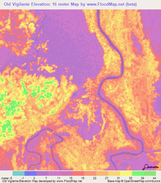 Old Vigilante,Guyana Elevation Map