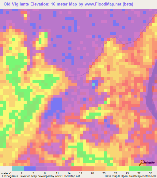 Old Vigilante,Guyana Elevation Map