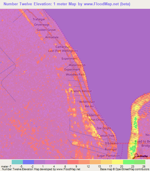 Number Twelve,Guyana Elevation Map