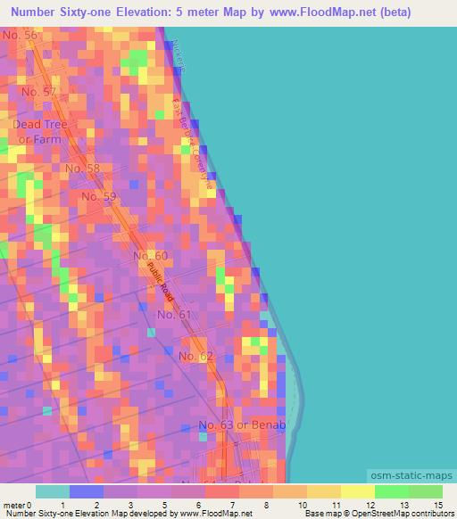 Number Sixty-one,Guyana Elevation Map