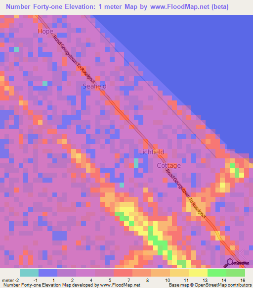 Number Forty-one,Guyana Elevation Map