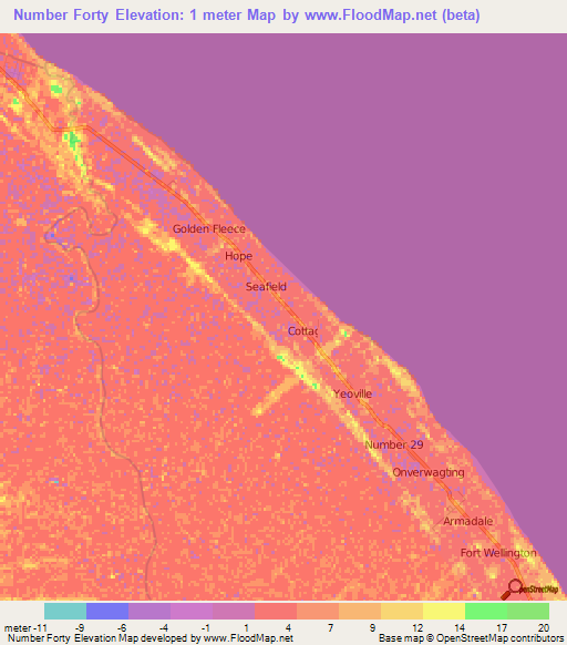 Number Forty,Guyana Elevation Map