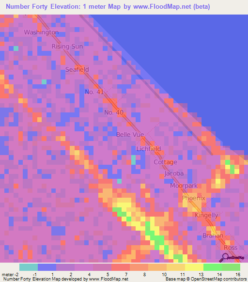 Number Forty,Guyana Elevation Map