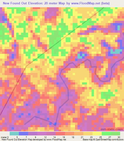 New Found Out,Guyana Elevation Map