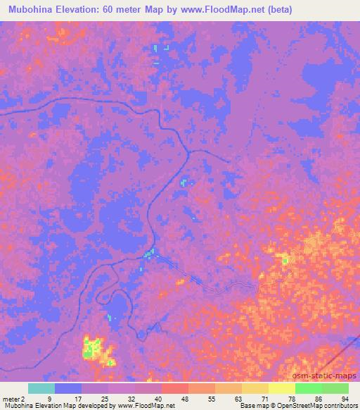 Mubohina,Guyana Elevation Map