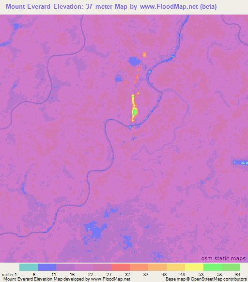 Mount Everard,Guyana Elevation Map