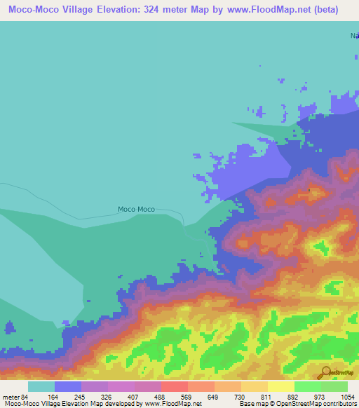 Moco-Moco Village,Guyana Elevation Map