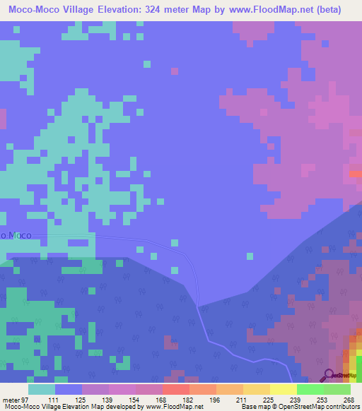 Moco-Moco Village,Guyana Elevation Map