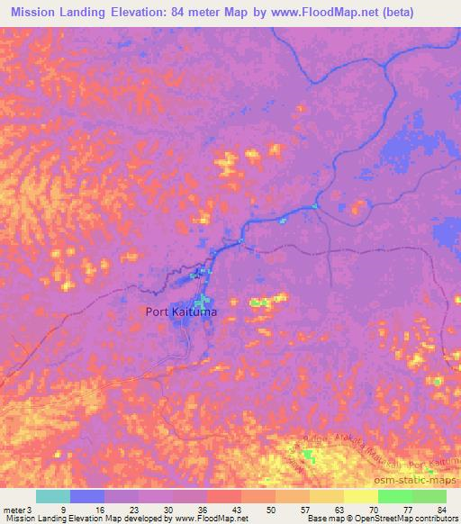 Mission Landing,Guyana Elevation Map
