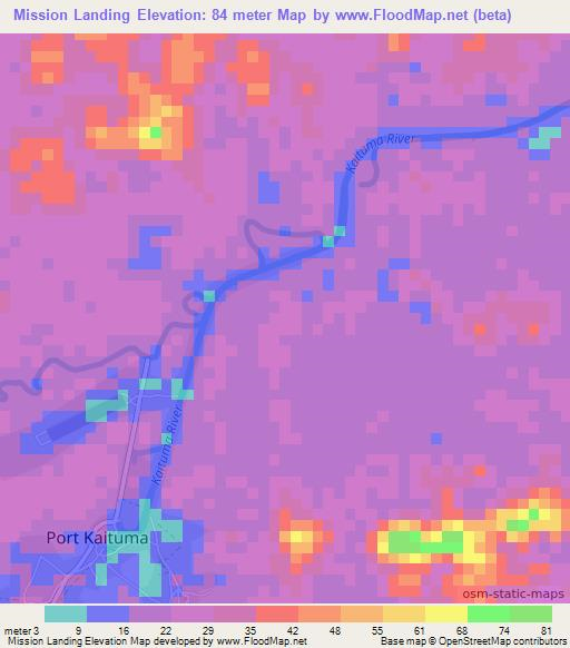 Mission Landing,Guyana Elevation Map