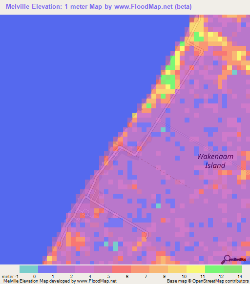 Melville,Guyana Elevation Map