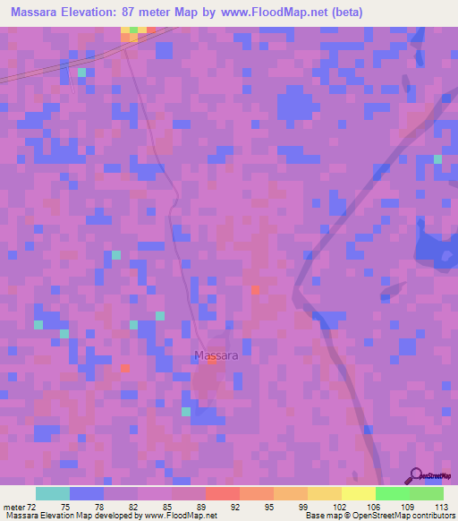 Massara,Guyana Elevation Map