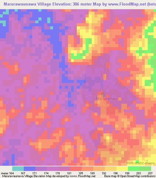 Marurawaunawa Village,Guyana Elevation Map