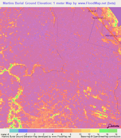 Martins Burial Ground,Guyana Elevation Map