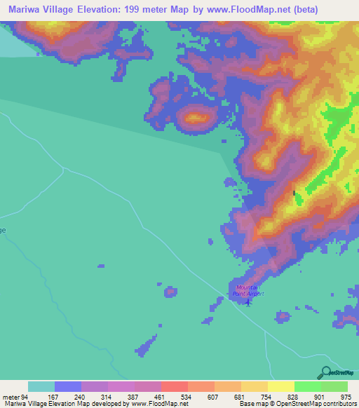 Mariwa Village,Guyana Elevation Map