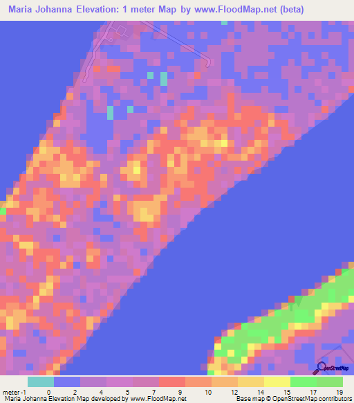 Maria Johanna,Guyana Elevation Map