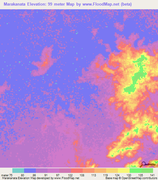 Marakanata,Guyana Elevation Map