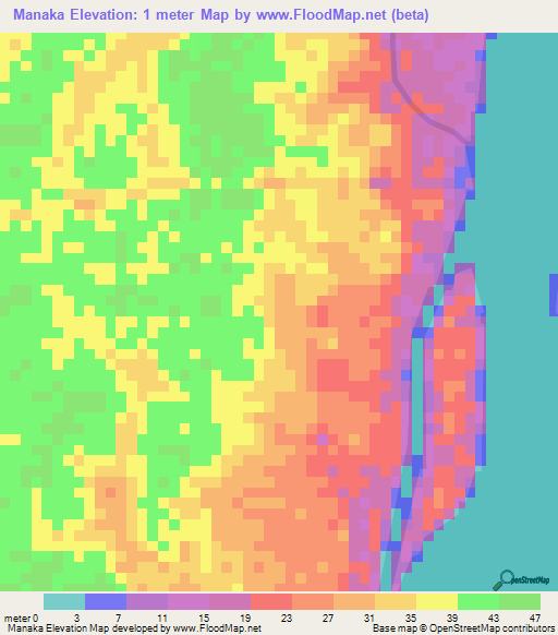 Manaka,Guyana Elevation Map