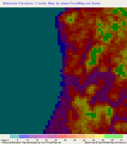 Makouria,Guyana Elevation Map