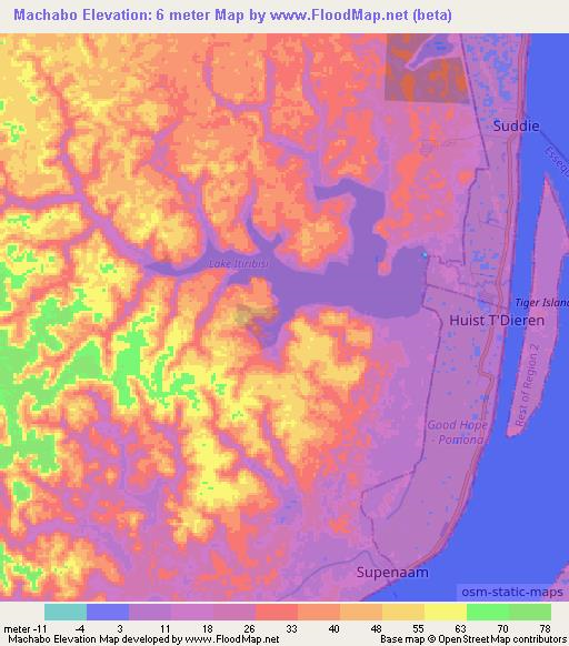 Machabo,Guyana Elevation Map