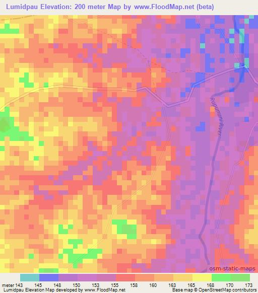 Lumidpau,Guyana Elevation Map