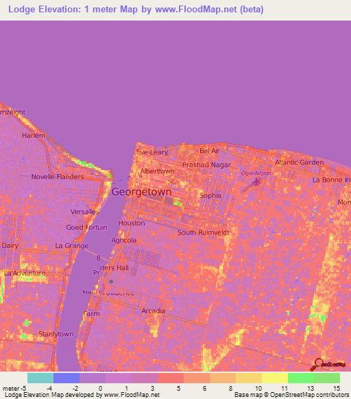 Lodge,Guyana Elevation Map