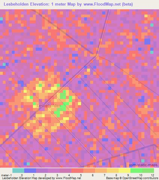 Lesbeholden,Guyana Elevation Map