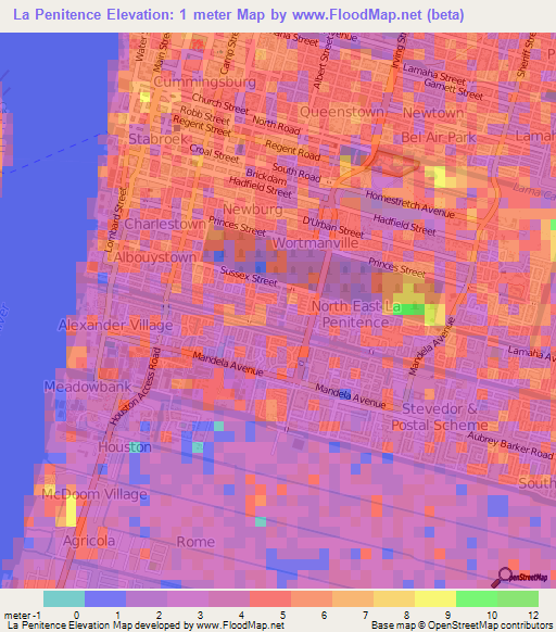 La Penitence,Guyana Elevation Map